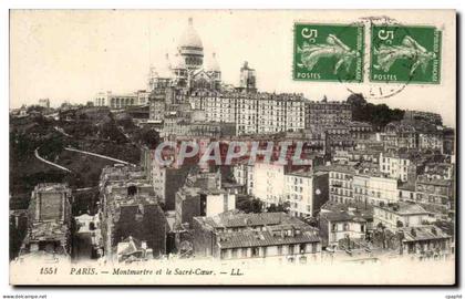 Paris - 18 - Panorama de Montmartre et Le Sacre Coeur - CPA