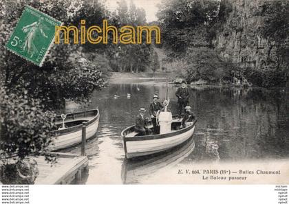 C P A   - 75 - PARIS - 19 em  - buttes chaumont le bateau passeur