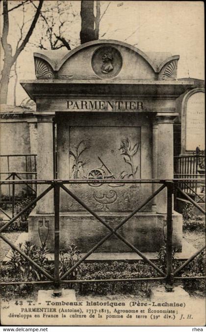 75 - PARIS - arrondissement 20 - cimetière du Père Lachaise - tombe de Parmentier