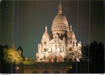 CPM Paris la Nuit Le Sacre Coeur de Montmartre Illumine