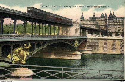 CPA Paris Passy Le Pont Du Metropolitain Metro