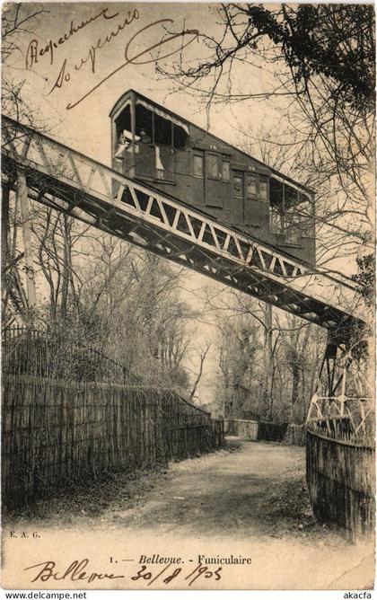 CPA PARIS 19e Bellevue Funiculaire (301934)
