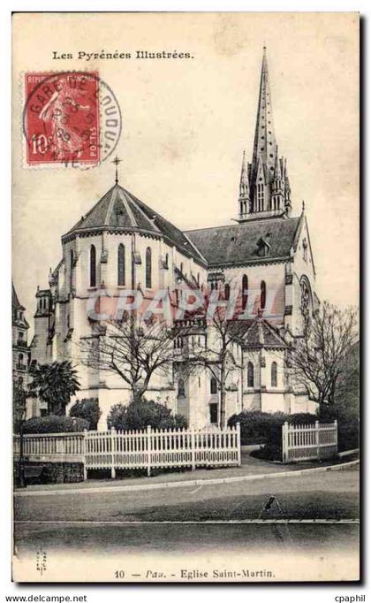 CPA Pau Eglise Saint Martin