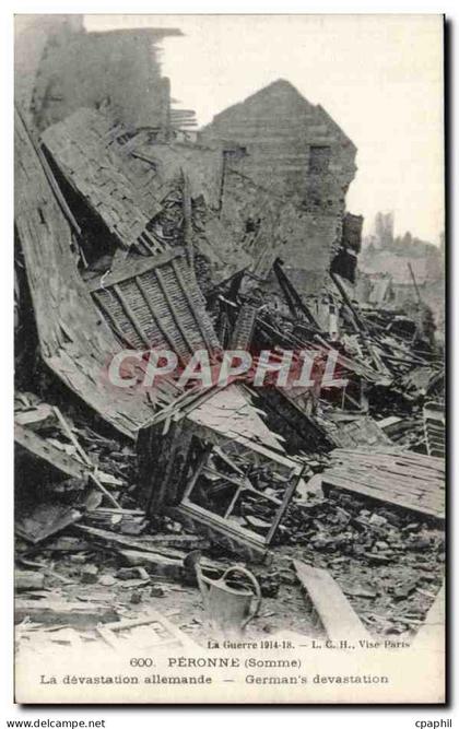 CPA Peronne La devastation allemande