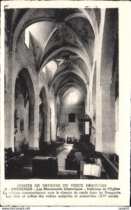 CPA Perouges Comite de Defense du Vieux Perouges Interieur de l'eglise