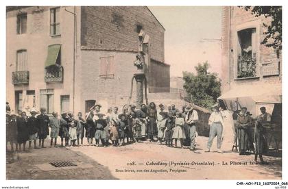 CAR-ACHP13-0851-66 - CABESTANY - La place et la fontaine