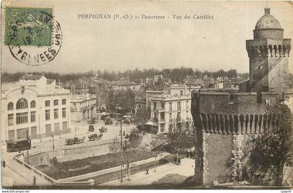 CPA Perpignan Panorama Vue du Castillet