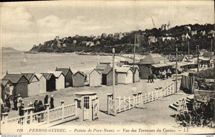 CPA Perros Guirec Pointe de Pors Nevez Vue des Terrasses du Casino
