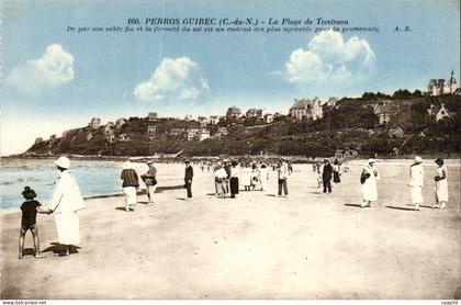Perros Guirec CPA Plage de Trestraou