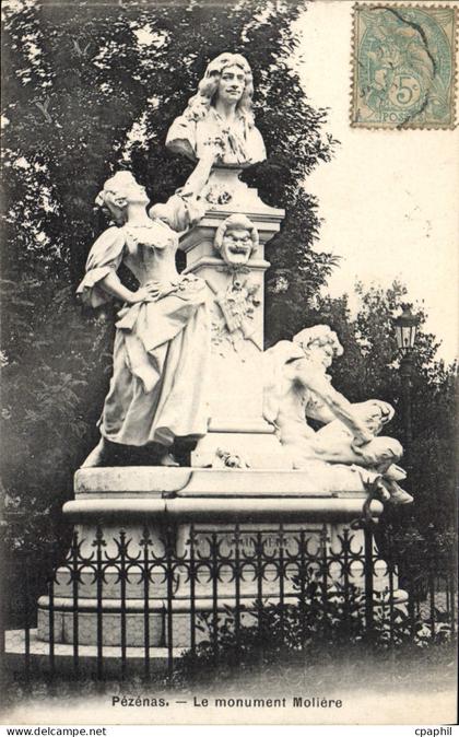 CPA Pezenas Le Monument Moliere