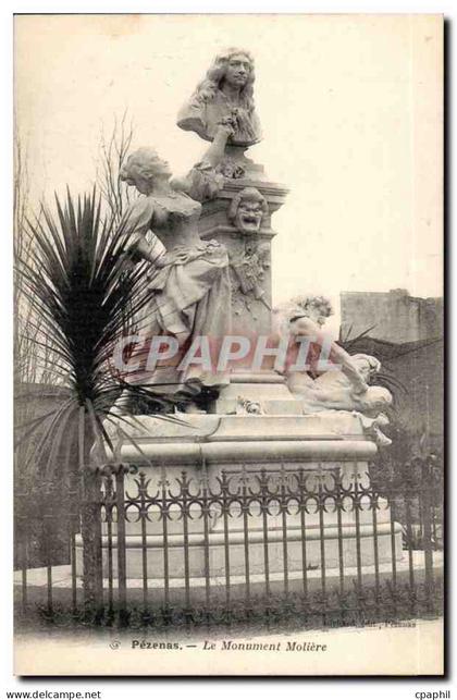 Pezenas CPA Le monument Moliere