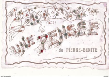 69 // PIERRE BENITE    une pensée de Pierre benite   boutons brillants