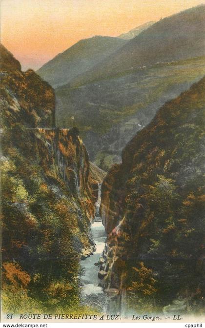CPA 21 route de pierrefitte a luz les gorges