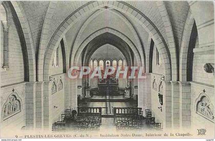 CPA Plestin les Greves C du N Institution Notre Dame Interieur de la Chapelle