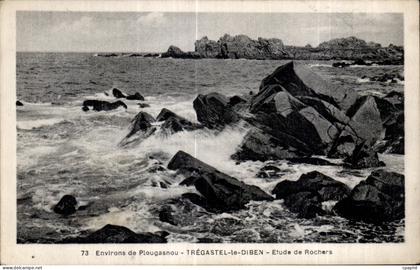 CPA Environs de Plougasnou Tregastel le Diben Etude de Rochers