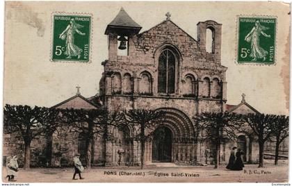 CPA  Carte Postale France Pons Eglise Saint Vivien  VM105593