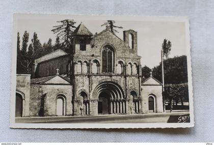 Cpsm, Pons, église saint Vivien, façade Romane, Charente Maritime 17