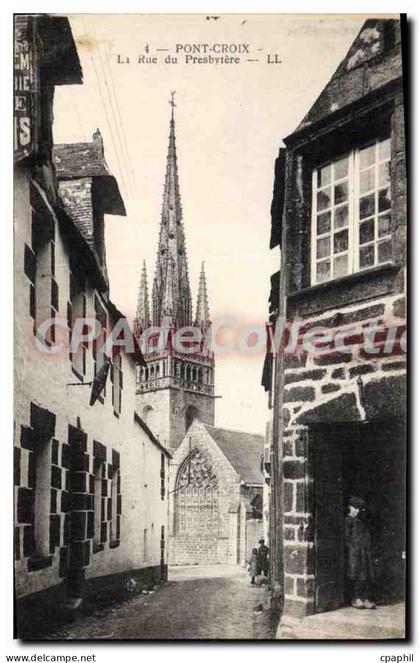 CPA Pont Croix La Rue du Presbytere