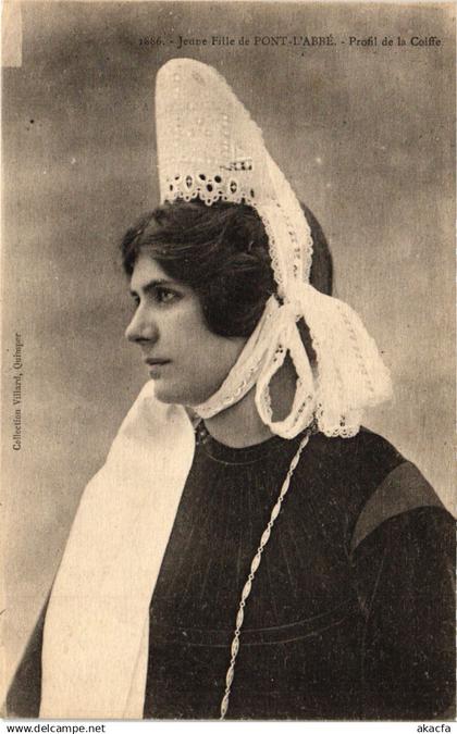 CPA PONT-l'ABBÉ - Jeune Fille de PONT-l'ABBÉ - Profil de la Coiffe (384172)
