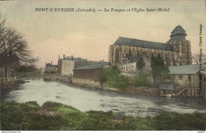 CPA pont L'Eveque La Touques Et I'Eglise Saint Michel