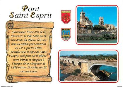 Carte Postale - 30 - Pont Saint Esprit - Multivues - Blasons - Flamme Postale de Pont Saint Esprit - CPM - Voir Scans Re