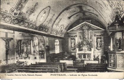 CPA Pontmain Interieur de l'Eglise Paroissiale