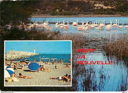 Carte Postale - 11 - Port la Nouvelle - Multivues - Scènes de Plage - Flamants roses - Flamme Postale de Port la Nouvell