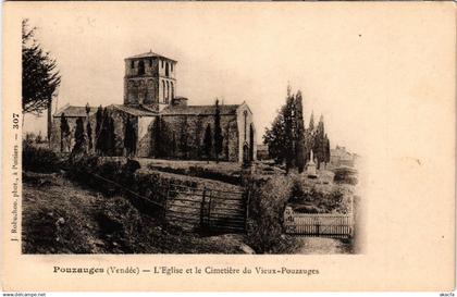 CPA POUZAUGES L'Église et le Cimetiere du Vieux-POUZAUGES (393950)