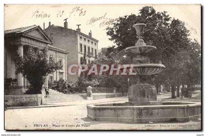 Privas - Place et Cours du Palais - CPA