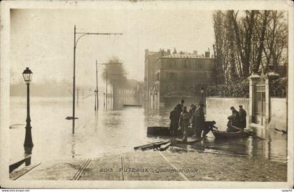 Puteaux CPA Quai national Inondations 1910