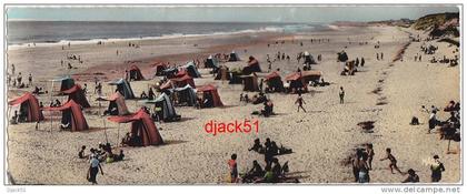 QUEND-PLAGE-les-PINS (Somme) - La Plage (Carte panoramique : 8.5 cm x 22.5 cm)