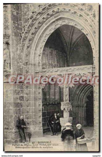 CPA Quimperle Portail de l'Eglise St Michel