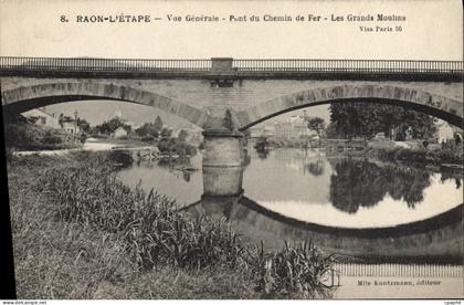 CPA Raon L'Etape Vue Generale Pont Du Chemin De Fer grands moulins