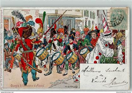 13428879 - Lithographie Karneval sign. P. Kauffmann