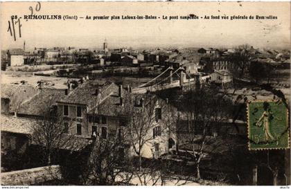 CPA REMOULINS - Au premier plan Lafoux-les-BAINS - Le pont (458960)