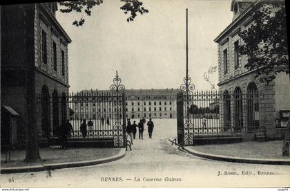CPA Rennes Le Caserne Guines Militaria