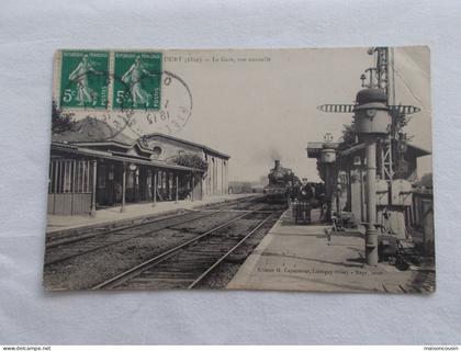 CARTE POSTALE ANCIENNE CPA POSTCARD RIBECOURT LA GARE VUE NOUVELLE ARRIVE TRAIN DRESLINCOURT
