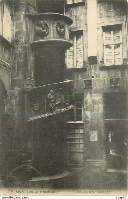 CPA Riom Escalier Renaissance