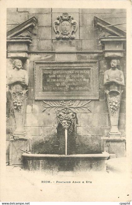 CPA Riom fontaine Adam & Eve