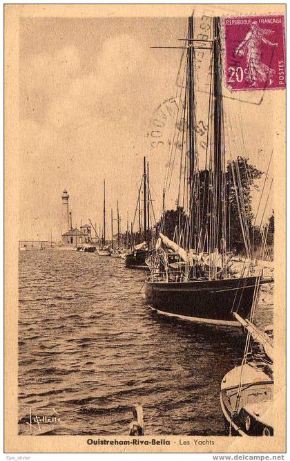 14 OUISTREHAM RIVA BELLA Port, Yachts, Voiliers, Phare, ed Gillette, 1936