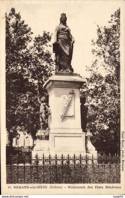 CPA Romans sur Isere Drome Monument des Etats Generaux