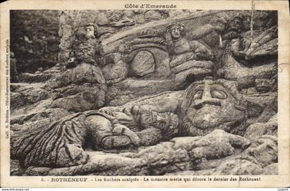CPA Rotheneuf Les Rochers Sculptes Le Mostre Marin