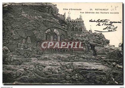 Rotheneuf CPA Vue generale des rochers sculptes