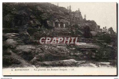 Rotheneuf CPA Vue generale des rochers sculptes
