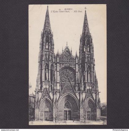 FRANCE 1910, Postcard, Rouen, Saint-Ouen Abbey, send to Denmark