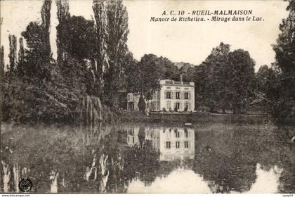 Rueil malmaison CPA Manoir de Richelieu Mirage dans le lac