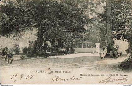 CPA  Carte Postale France  Ruffec Jardin public 1904 VM105730