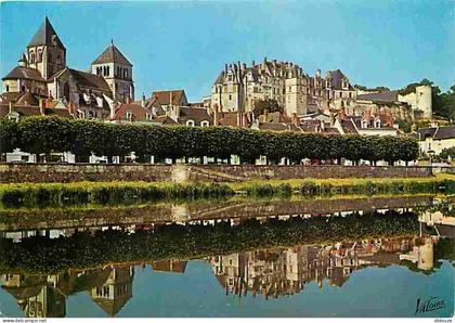 Carte Postale - 41 - Saint Aignan sur Cher - L'église Saint-Aignan le château Renaissance et leur reflet dans le Cher -