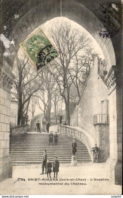 CPA Saint Aignan L'escalier monumental du chateau