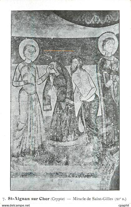 CPA Saint Aignan sur Cher Crypte Miracle de Saint Gilles